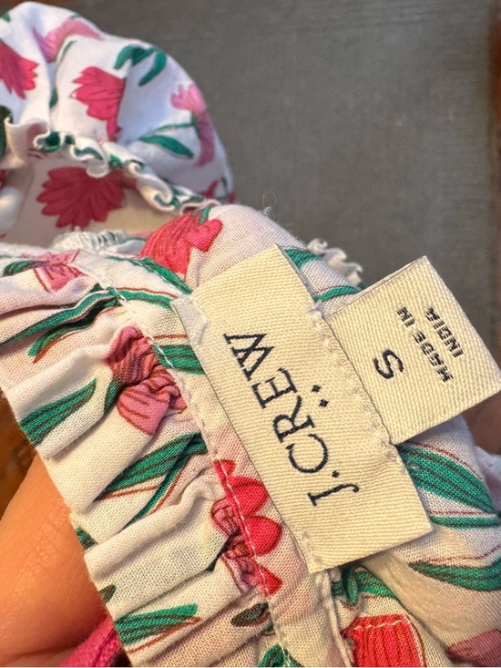 J. Crew White Blouse with Pink Floral Print - Picture 2 of 2